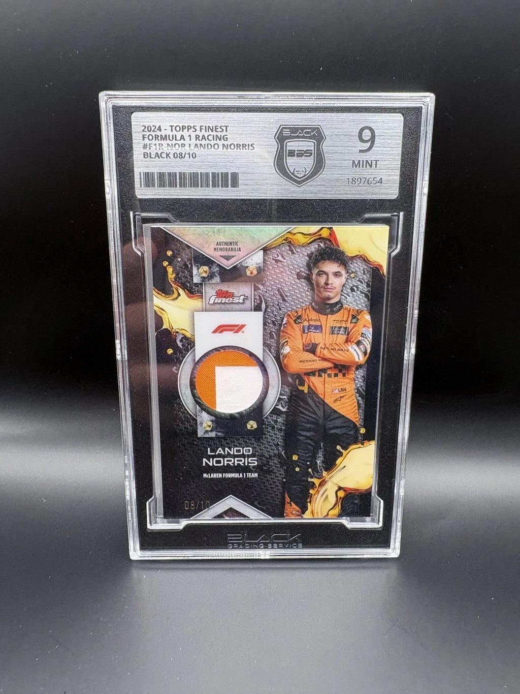 Lando Norris F1 Relic /10 🔥 Topps Finest 2024 BLACK BGS 9 Mint 🔥 Race Suit